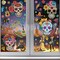 Day of The Dead Window Clings Sugar Skulls (Black, White, Orange, Pink, Purple, and Green)